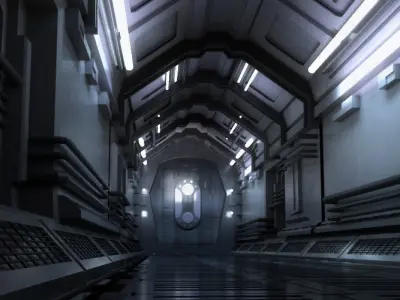 Space stations passages sci-fi scenarios space corridors labs 3D model