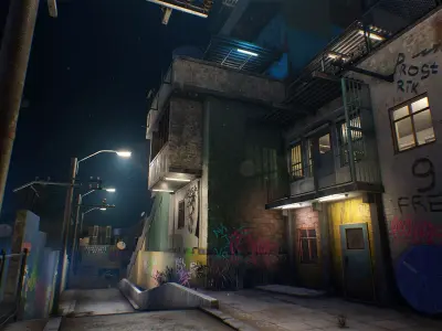 Favelas Low-poly 3D model