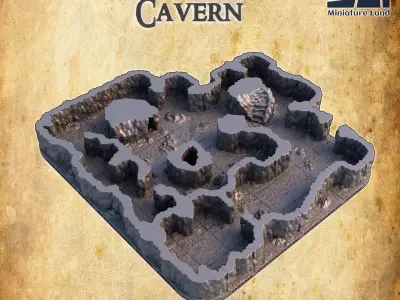 Openlock Cavern Tabletop Terrain 28 MM 3D print model