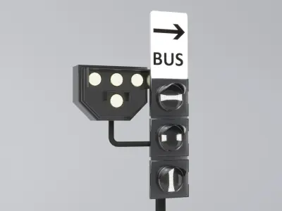Polish Tram Traffic Lights 3D models PL Low-poly 3D model