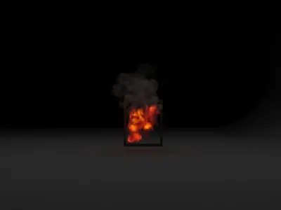 Burning window of the city vdb 3D model