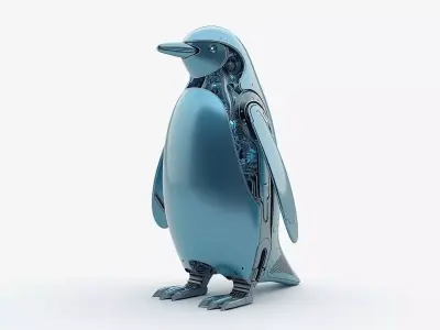 Sci-Fi Robot Aerodynamic Penguin 3D Model Low-poly 3D model