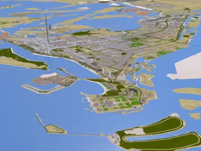 ABU DHABI 3D MODEL DEC 2020 Low-poly 3D model