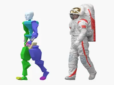  Chinese Moon Spacesuit with Astronaut Rigged 