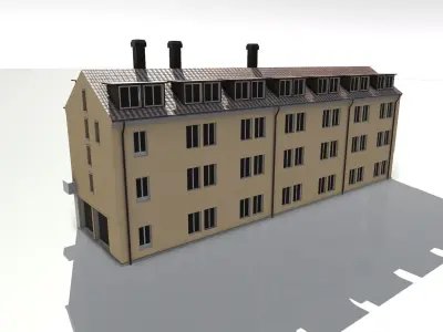 European Townhouse PBR Low-poly 3D model