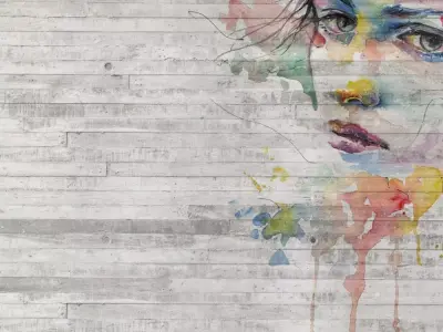 Watercolor Face on Board Form Concrete Wallpaper Texture Texture