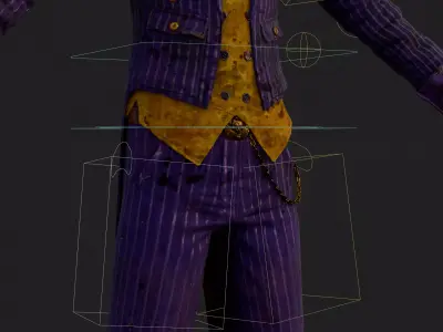 Joker 3D Model Arkham Knight Stylized Rigged PBR Blender FBX Low-poly 3D model