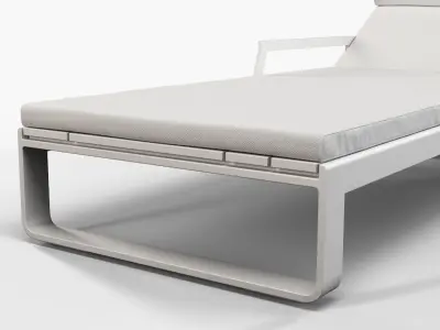 Gandia Blasco Flat chaise longue with arms 3D model