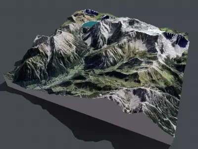 Mountain landscape Liechtenstein  3D model