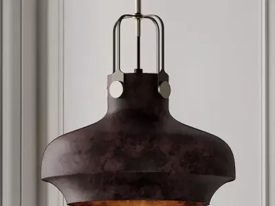Yardley Antique Bronze Industrial Mini Pendant 3D model