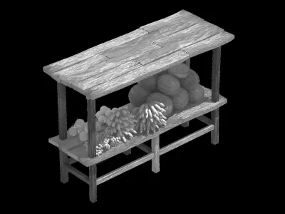 Dynasty Vendor - Ground Floor - Fruit Stand 3D model