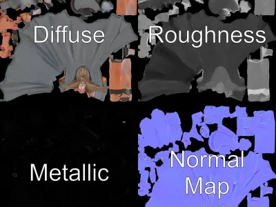 Mystic Warrior Character Model Rigged and Animated Low-poly 3D model