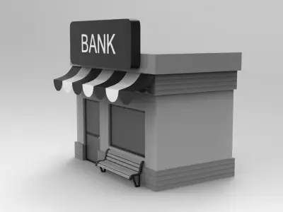 Bank Build Low-poly 3D model