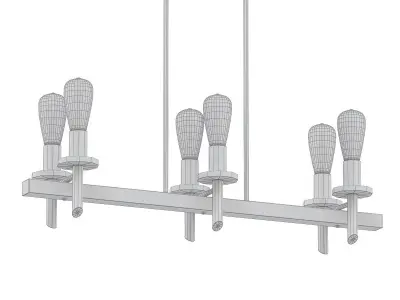 Tavern 6 light fixture with six lights hanging from it 3D model