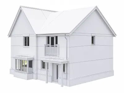 Neighborhood Houses P05 Low-poly 3D model