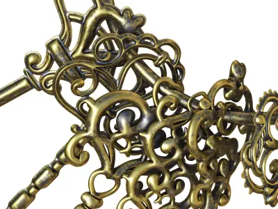 Vintage key chain 3D model