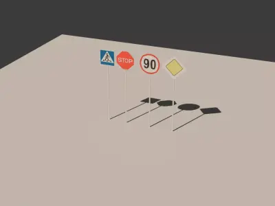 this is a 3D model of road signs 3D model