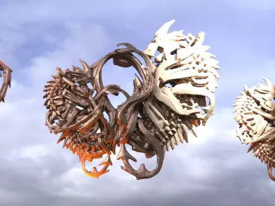 Serpent Stone rock 3 versions  3D model