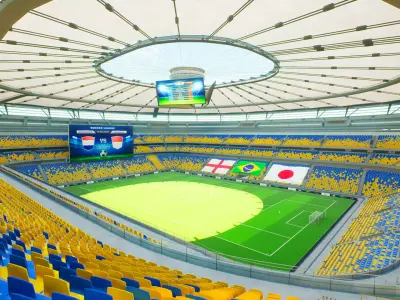 Stadium Soccer  Low-poly 3D model