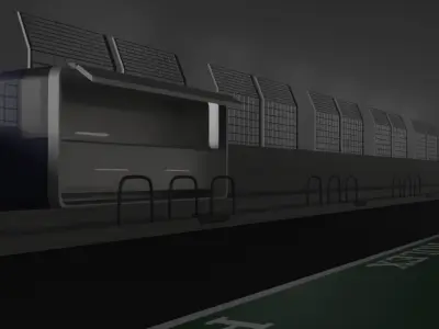 F1 Pitlane Low-poly 3D model