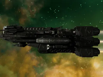 Sci Fi Mother Ship Low-poly 3D model