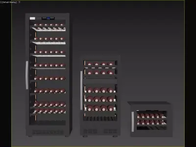 Modern Wine Cooler Collection with LED Lighting 3D model