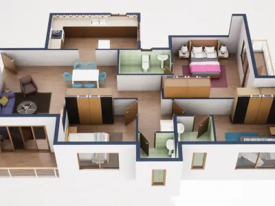 3D Floor Plan Model 46 3D model