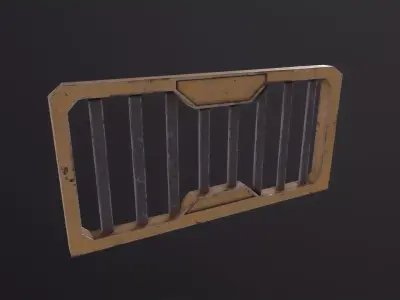 Cyberpunk barrier Guard 3D Model Low-poly 3D model