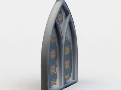 Window church with Low-poly 3D model