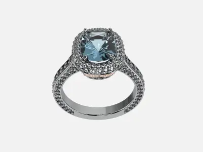 Olivia Jewelry Diamond Ring stl 3D print model 3D print model 3D print model