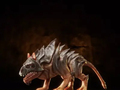 Dog like Monster Low-poly 3D model