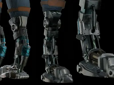 Cyberpunk Samurai Character Low-poly 3D model