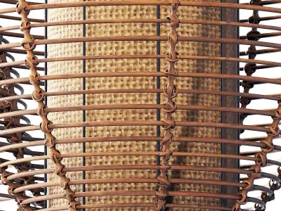 Lamp wicker branch rattan Barrel 3D model