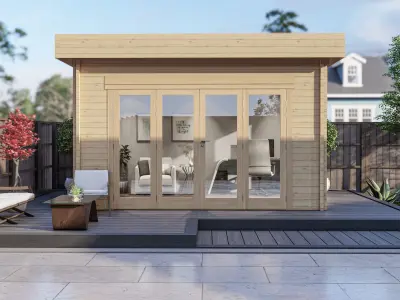 Sketchp and Lumion 10x14 Garden Room Summer House Cabin Log 3D model