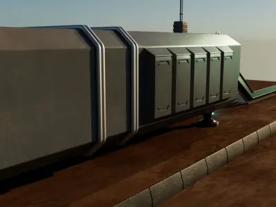 Command center station Low-poly 3D model