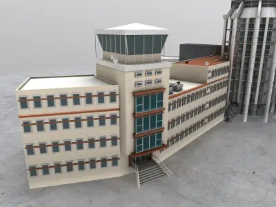 LFMN Airport Control Point Low-poly 3D model