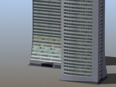 Skyscraper Building Low-poly 3D model