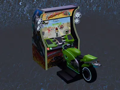 Urban Neon Moto Arcade Racer    MOTORUSH   Street Tagged 3D model