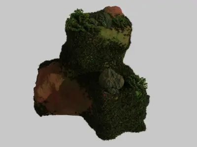3D Cliff modell Low-poly 3D model