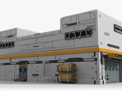Factory Industrial Sci Fi x22 Low-poly 3D model