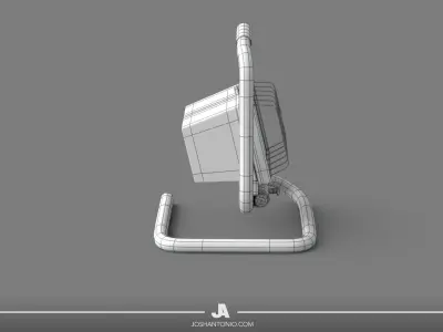 Small Halogen Work Light 3D Model 3D model