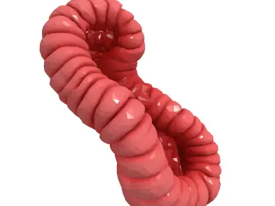 Stylized Abstract Twisted Figure Eight Low-poly 3D model