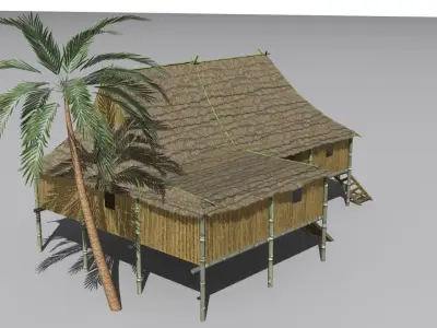 Vietnam hut Low-poly 3D model