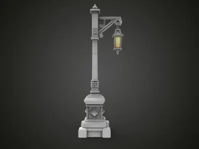 medieval street lamp  3D print model