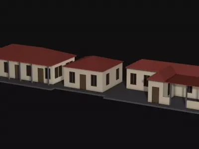 Houses Low-poly 3D model