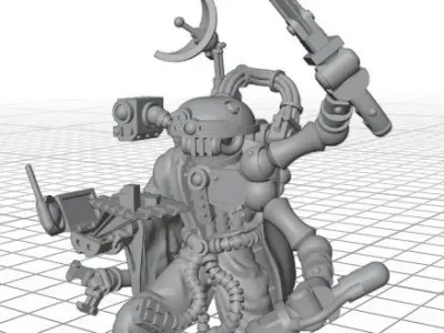 CYBORG CAVALRY CUSTOMIZABLE SUPPORT LEADER 3D print model