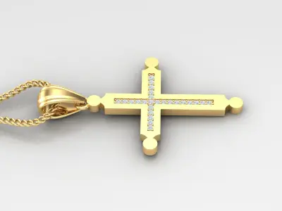 High Cross Pendant Light Gold 18K 4CP009 3D print model