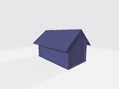 Simple Poly House Low-poly 3D model