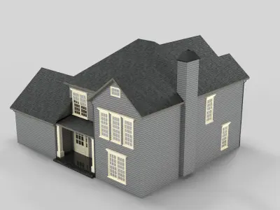 British House Design 16T2 Low-poly 3D model