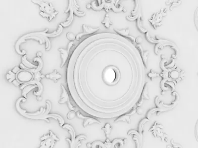 Decorative Ceiling Medallion 01 Low-poly 3D model